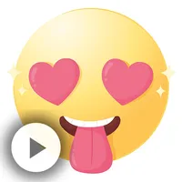 Moving love sticker and emojis icon