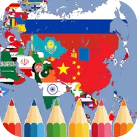 coloring flag asian countries icon