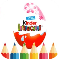 coloring easter kinder eggs icon
