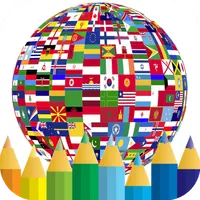coloring world flag countries icon