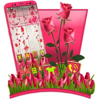 Pink Tulip Rose Launcher Theme icon