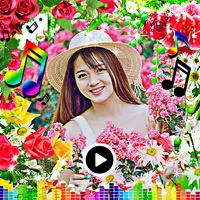 Flower video maker with music icon