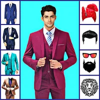 Men office suit photo editor icon