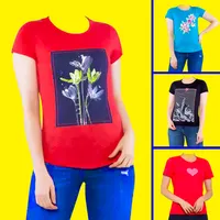 Women T shirt photo editor icon