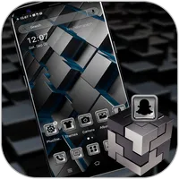 3D Black Cube Theme icon