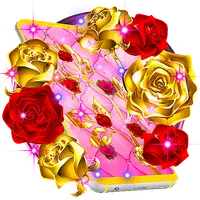 Golden and Red Roses Live Wall icon