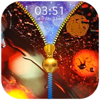 Rainy Glass Zipper Lock Screen icon