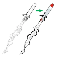 How to draw a rocket step by s icon
