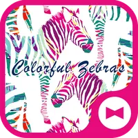 Colorful Zebras Theme +HOME icon