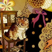 猫の和風ガーリー壁紙　moderncat icon