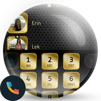 Theme Dialer Gold Black Dots icon