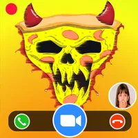 Scary pizza video call prank icon