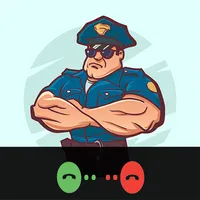 Fake call with police icon