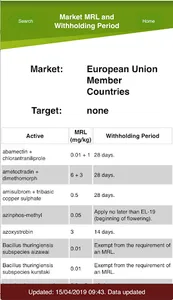 ATGA MRLs Search screenshot 3