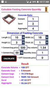 Concrete Calculator (Cement,Sa screenshot 4