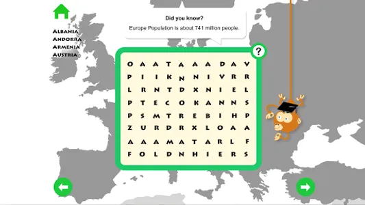 Europe Countries Word Search screenshot 2