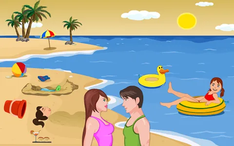 Kissing Game-Beach Couple Fun screenshot 5
