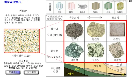 화성암 분류 가상실험 screenshot 3