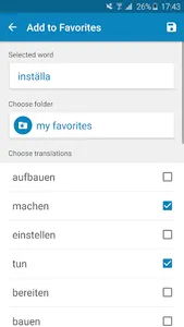 German-Swedish Dictionary screenshot 7