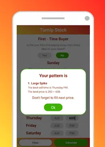 Turnip Stock Calculator: ACNH screenshot 2
