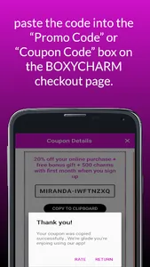 Boxycharm makeup box coupons screenshot 2