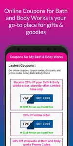 bath and body works coupon app screenshot 0