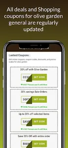 Coupons for Olive Garden Codes screenshot 0