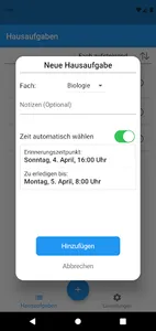 Hausaufgaben Organizer screenshot 2