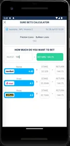 Sure Bets Arbitrage Bet Finder screenshot 1