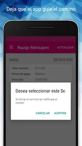Mensajeros Rapigo screenshot 1