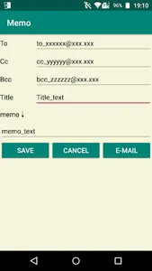 Memo to E-mail screenshot 2