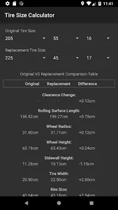 Tire Size Calculator screenshot 0