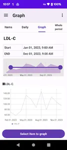 Blood test record screenshot 2