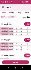 Body weit training note screenshot 0