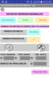Calculador Dias Multa - LxS screenshot 1