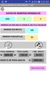 Calculador Dias Multa - LxS screenshot 2