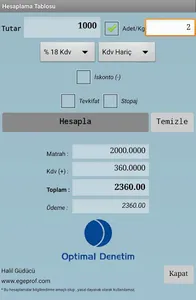 Optimal Hesaplama screenshot 12