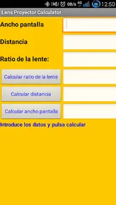 Lens Proyector Calculator screenshot 2