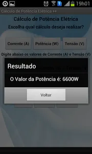 Cálculo de Potência Elétrica screenshot 2