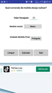 Conversor Polegadas ++ screenshot 0