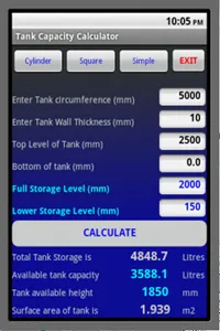 Tank Calc screenshot 1