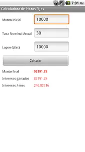 Calculadora de plazos fijos screenshot 1