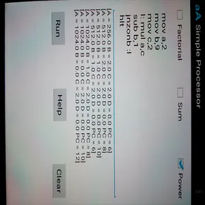 Simple Processor (Assembly) screenshot 1