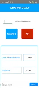 Convertir grados sexagesimales screenshot 1