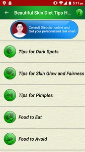 Beautiful Skin Diet Tips & Acn screenshot 0