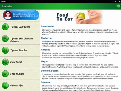Beautiful Skin Diet Tips & Acn screenshot 16