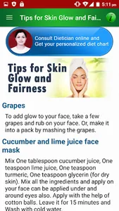 Beautiful Skin Diet Tips & Acn screenshot 2