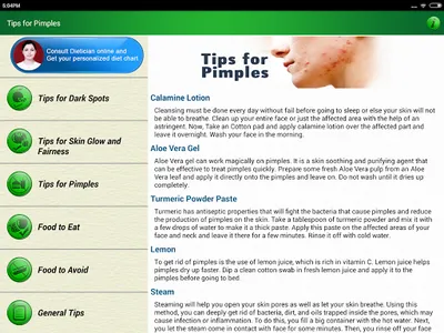 Beautiful Skin Diet Tips & Acn screenshot 9
