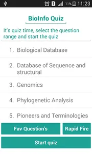 Bio Informatics Quiz screenshot 1
