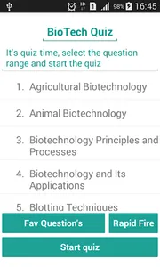 Bio Technology Quiz screenshot 1
